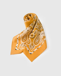 SAFFRON BANDANA SILK SCARF