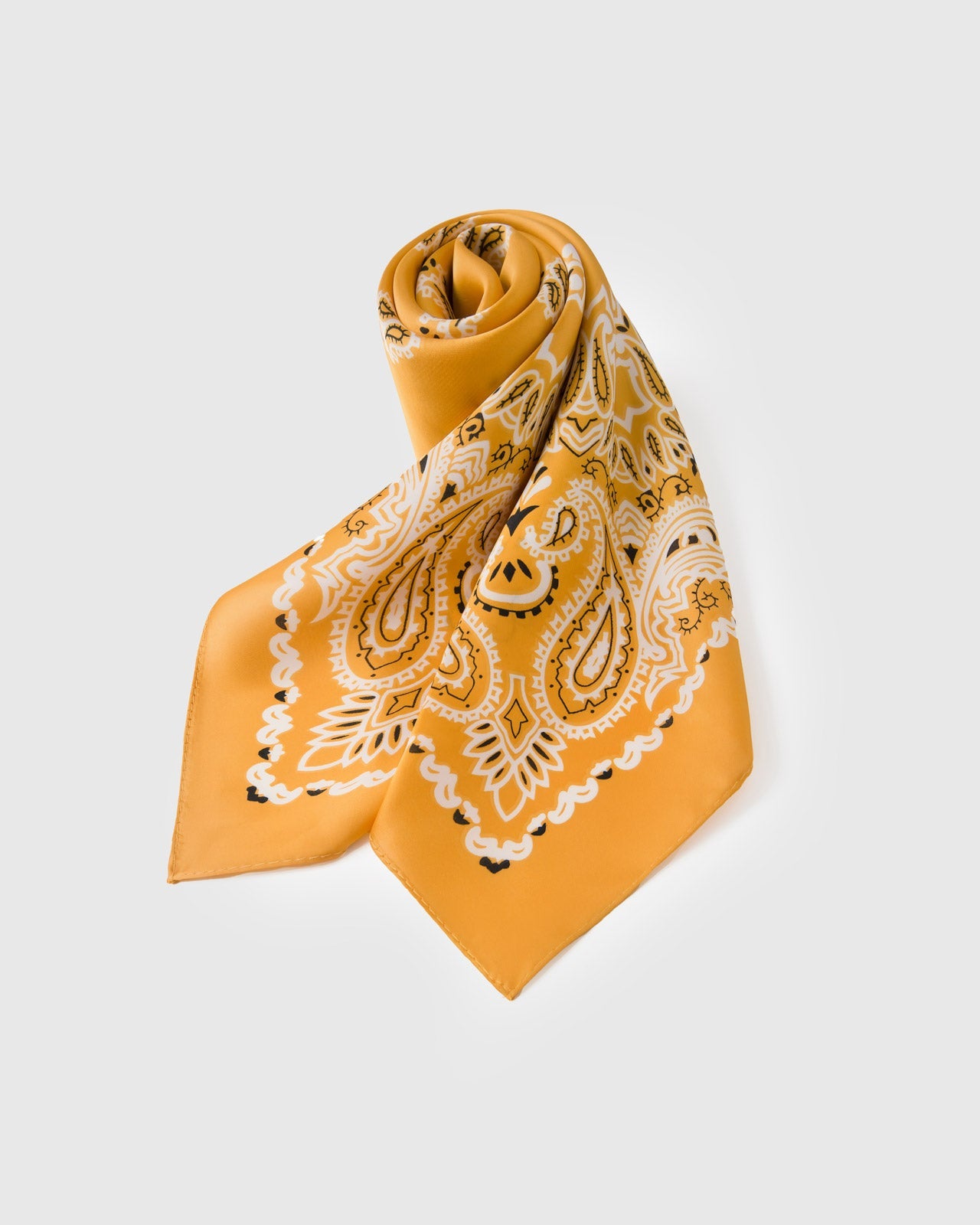 SAFFRON BANDANA SILK SCARF