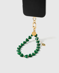 EMERALD CLOVER HEART STRAP NG TELEPONO  