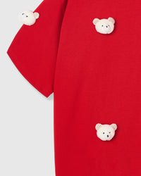 TEDDY CHECK-EAR NA PALAMUT NA T-SHIRT