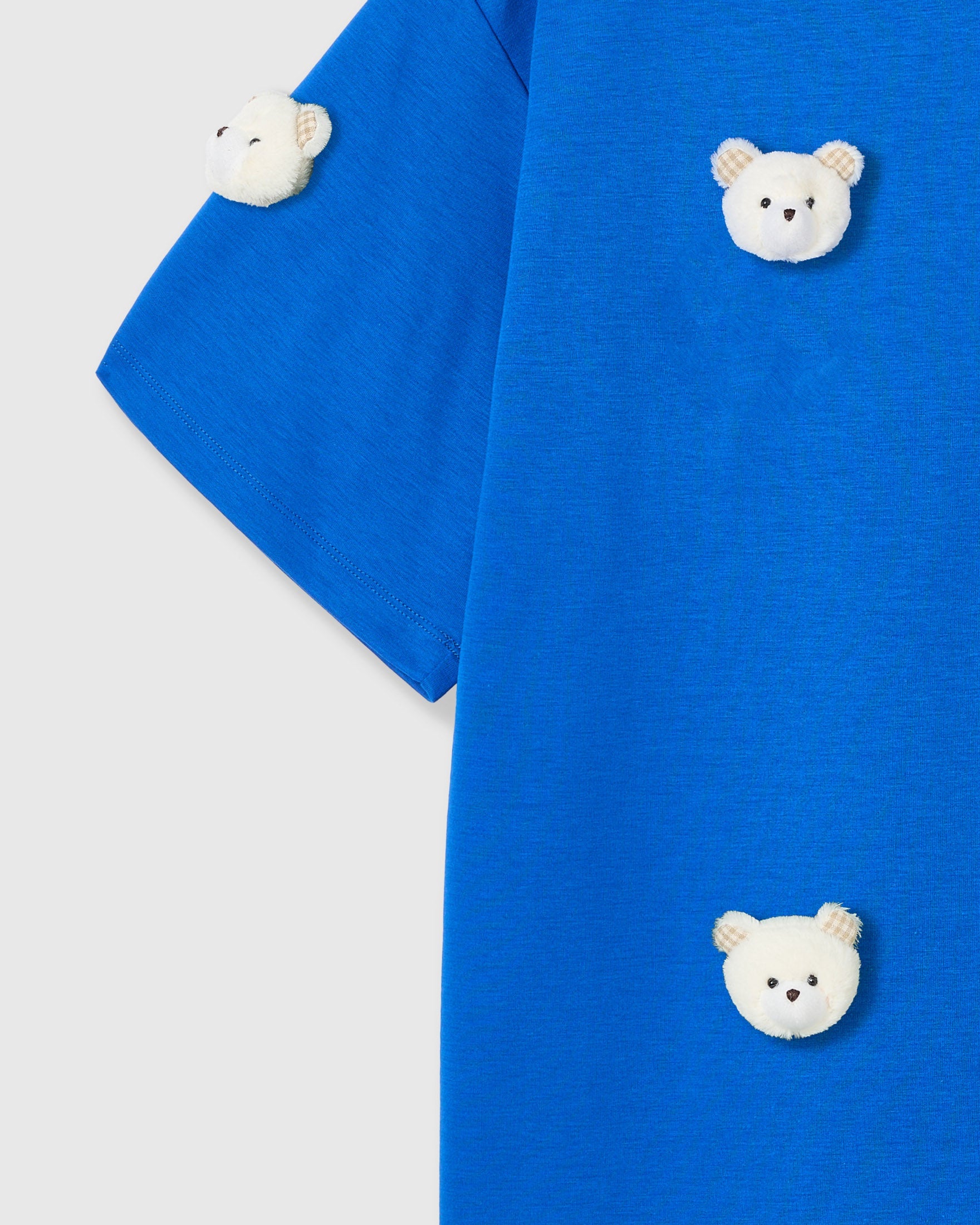 TEDDY CHECK-EAR NA PALAMUT NA T-SHIRT