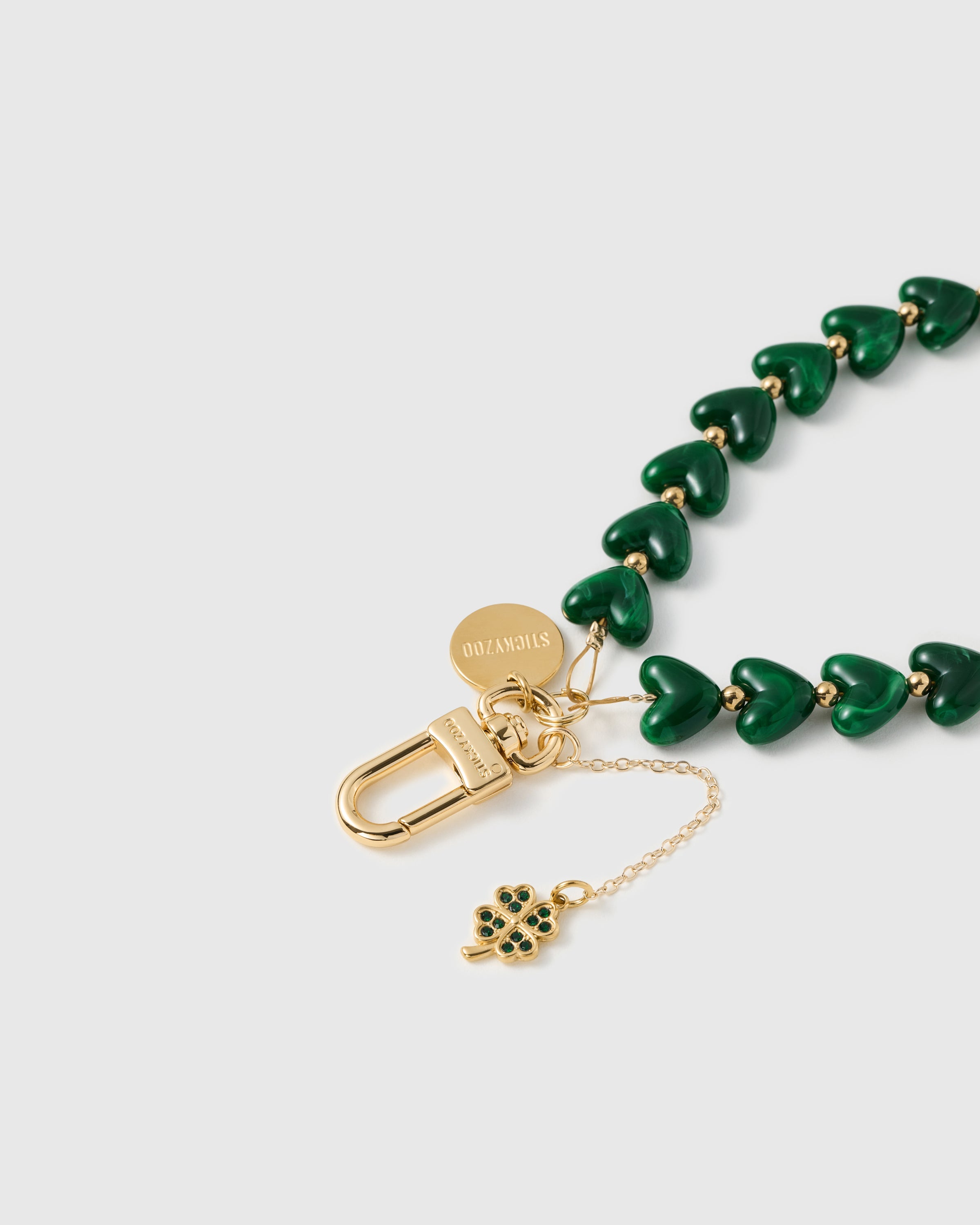 EMERALD CLOVER HEART STRAP NG TELEPONO  