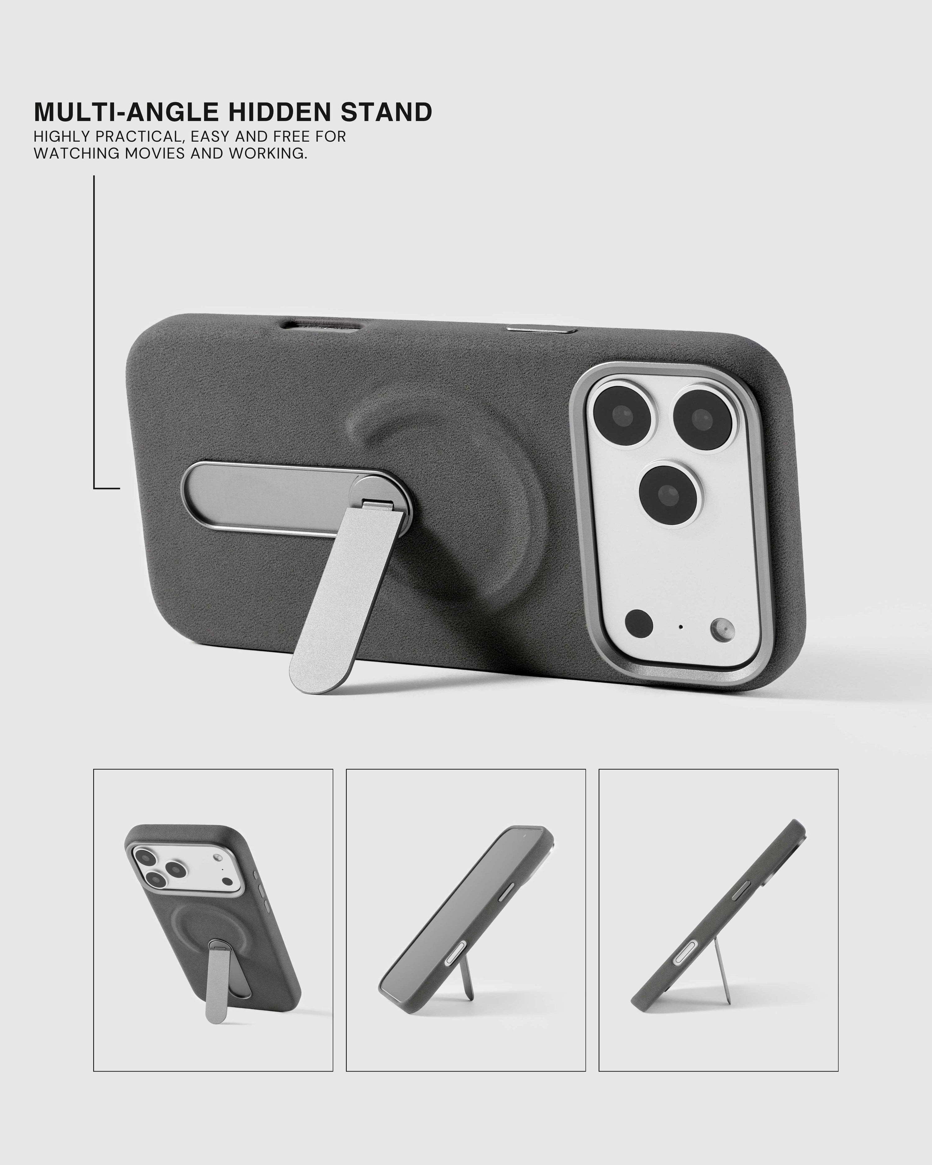 STAND CASE NG TELEPONO — GREY