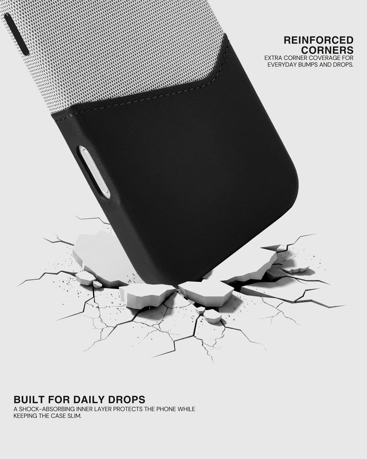 WALLET NA CASE PARA SA TELEPONO — GREY BLACK