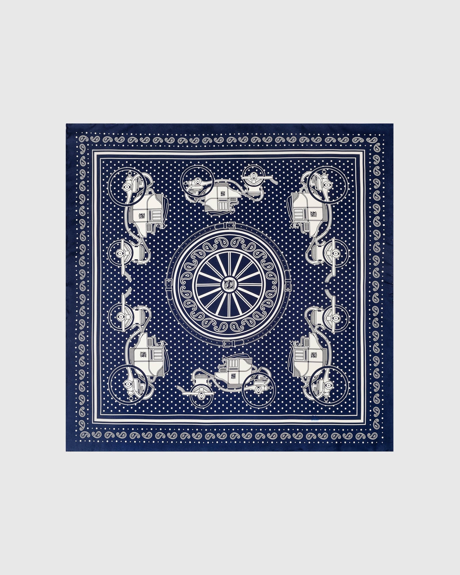 NAVY BANDANA NA SILK SCARF