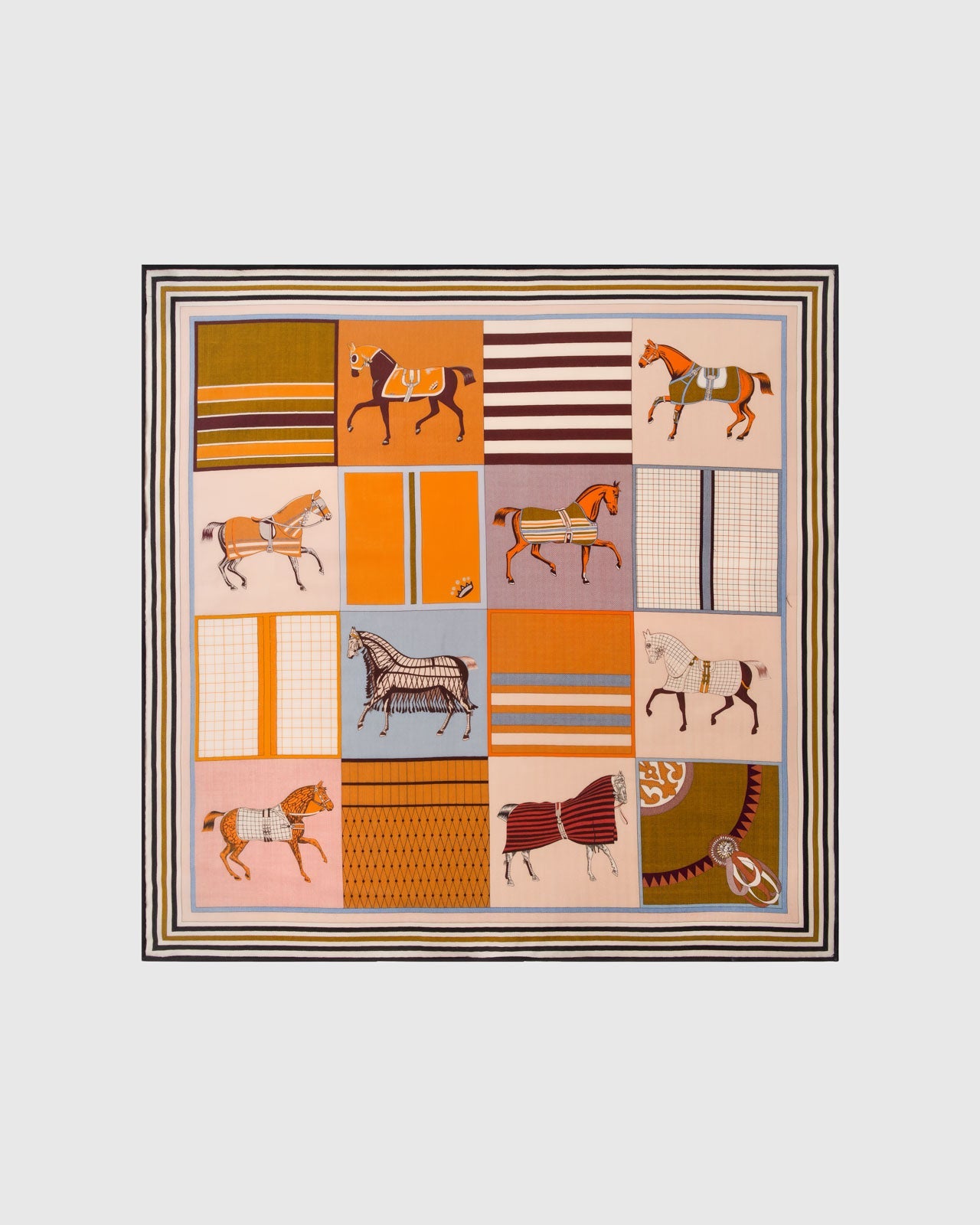 HORSE BLANKET PATCHWORK NA SILK SCARF
