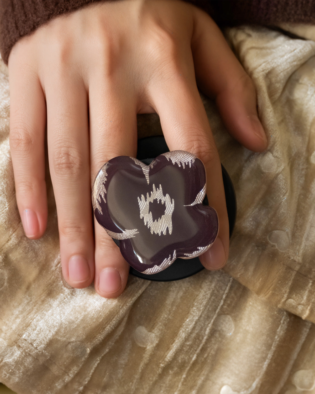 BURGUNDY POPPY NA CASE NG TELEPONO
