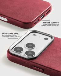 VINTAGE LEATHER PHONE CASE — WINE RED