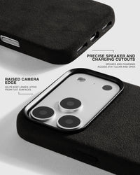 ALCANTARA NA CASE NG TELEPONO — ITIM