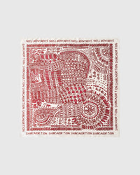 CRIMSON FOLKLORE NA SILK SCARF