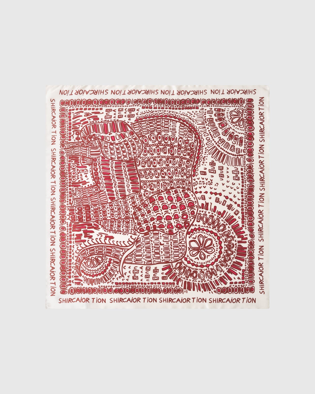 CRIMSON FOLKLORE NA SILK SCARF
