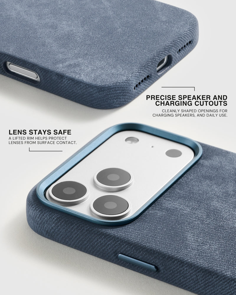DENIM NA CASE PARA SA TELEPONO — STONEWASH