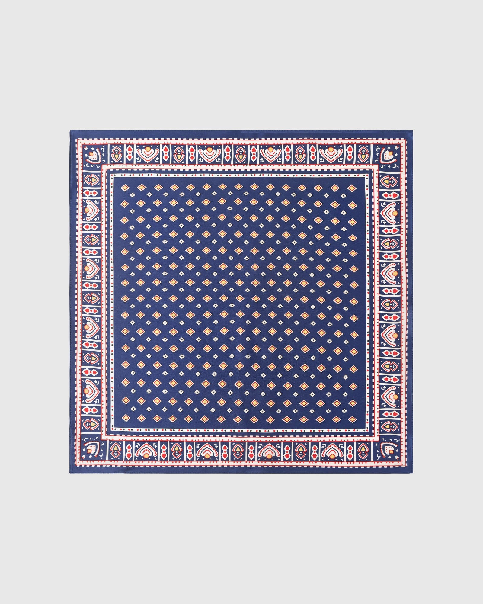 NAVY FOULARD NA SILK SCARF
