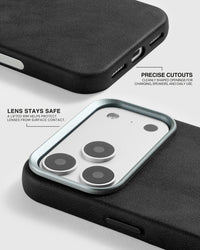 VINTAGE LEATHER PHONE CASE — BLACK
