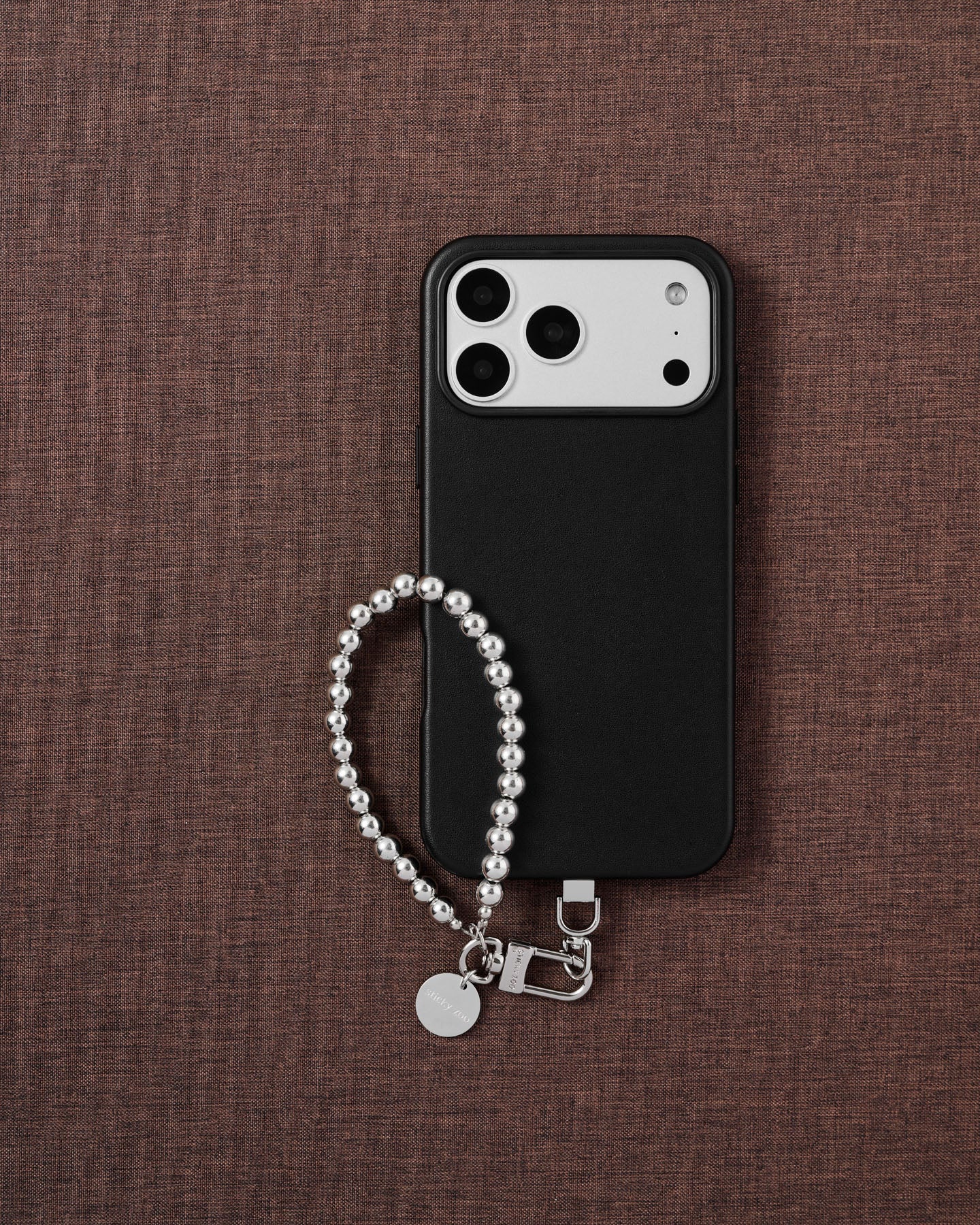 SILVER NA PERLAS NA STRAP NG TELEPONO