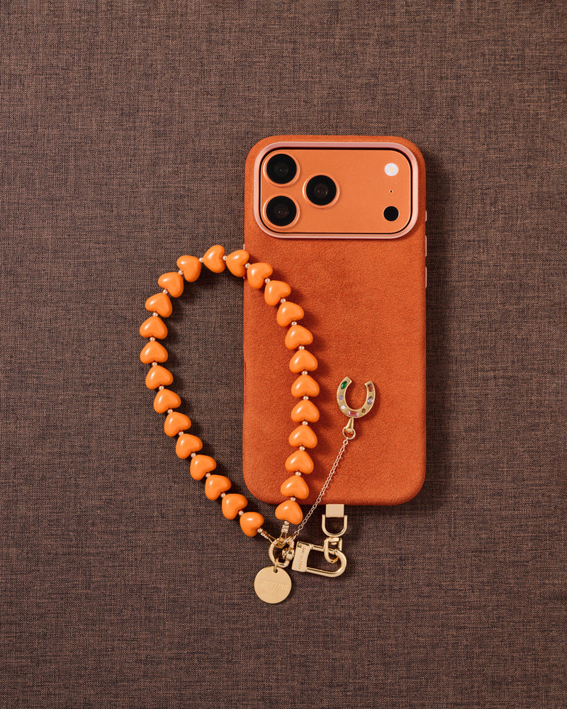 TANGERINE HORSESHOE HEART STRAP NG TELEPONO  