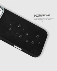 VINTAGE LEATHER PHONE CASE — BLACK