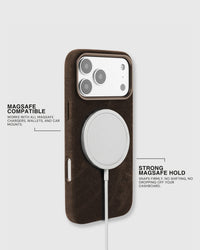 DENIM PHONE CASE — BROWN