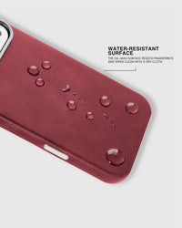 VINTAGE LEATHER PHONE CASE — WINE RED