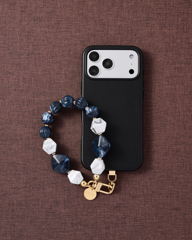 STRAP NG TELEPONO NA MAY SAPPHIRE MARBLE CLUSTER