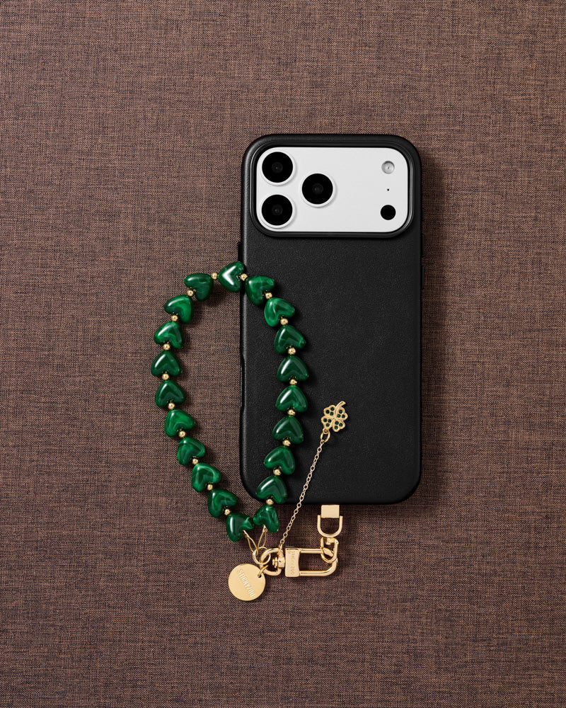 EMERALD CLOVER HEART STRAP NG TELEPONO  