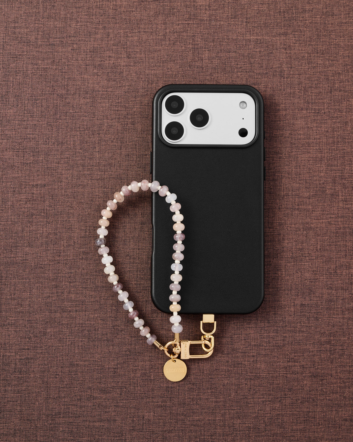 BLUSH AGATE ORBIT PHONE STRAP