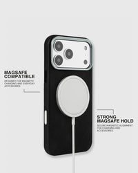 VINTAGE LEATHER PHONE CASE — BLACK