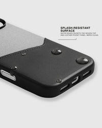 WALLET NA CASE PARA SA TELEPONO — GREY BLACK