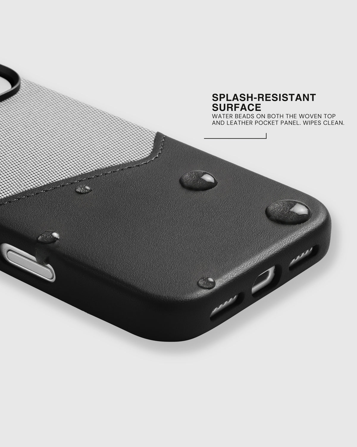 WALLET NA CASE PARA SA TELEPONO — GREY BLACK