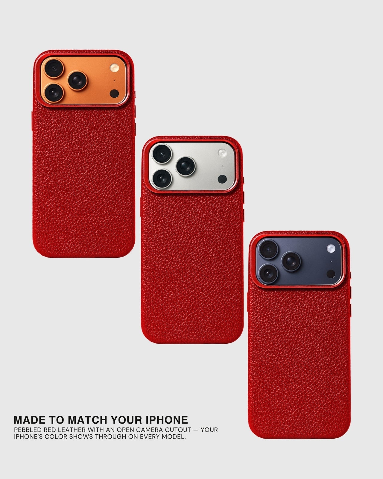 TEXTURED LEATHER CASE — RED