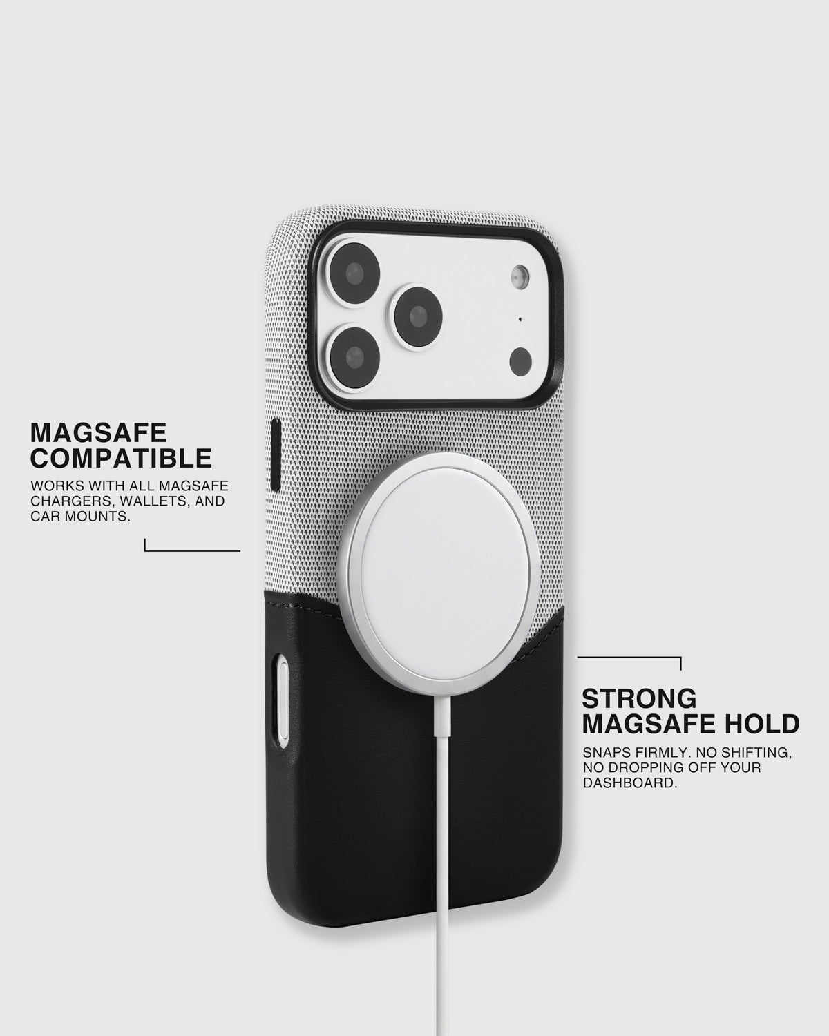 WALLET NA CASE PARA SA TELEPONO — GREY BLACK