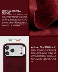 ALCANTARA CASE NG TELEPONO — BORDEAUX  