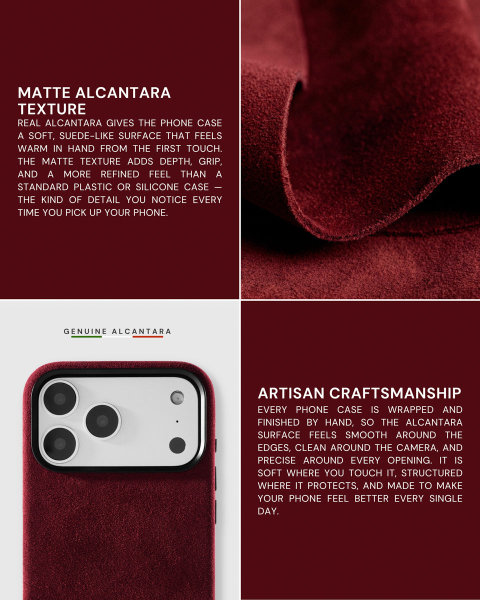 ALCANTARA CASE NG TELEPONO — BORDEAUX  