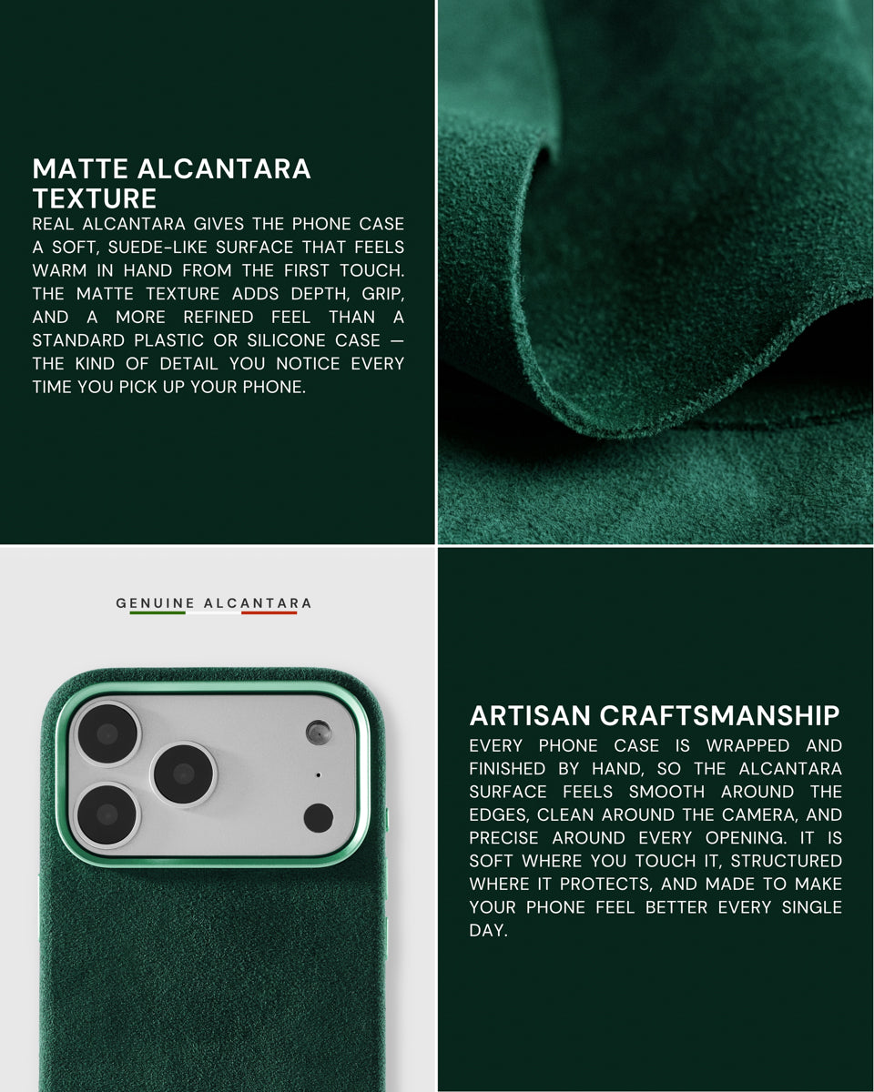 ALCANTARA NA CASE NG TELEPONO — EVERGREEN