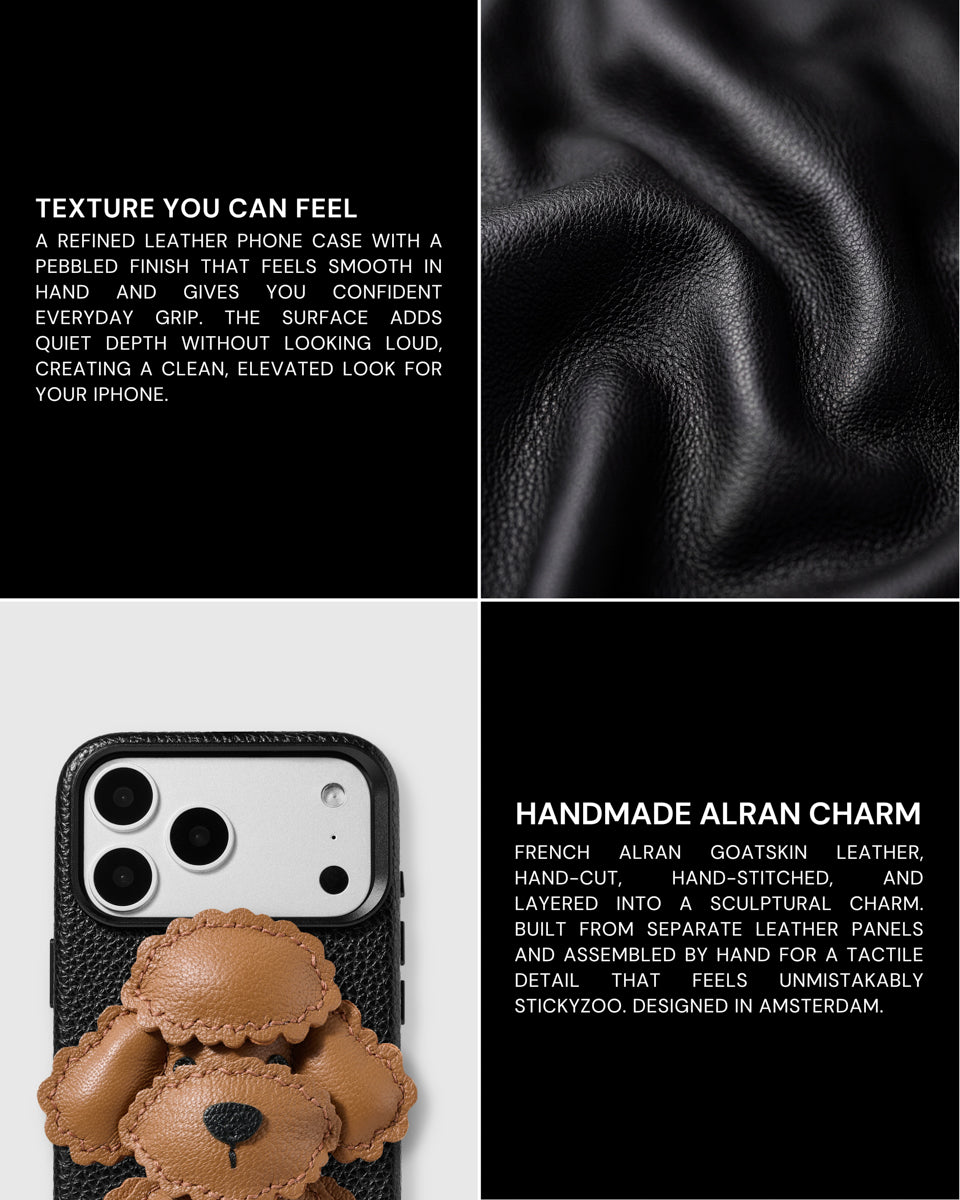 POODLE CHARM CASE — BROWN