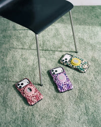 VIOLET LEOPARD MIRROR PHONE CASE