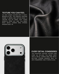 VINTAGE LEATHER PHONE CASE — BLACK