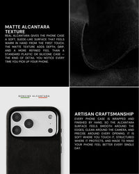 ALCANTARA NA CASE NG TELEPONO — ITIM