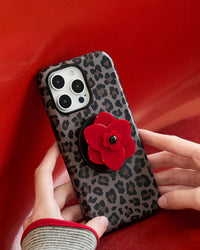 LEOPARD PULANG BULAKLAK NA CASE NG TELEPONO