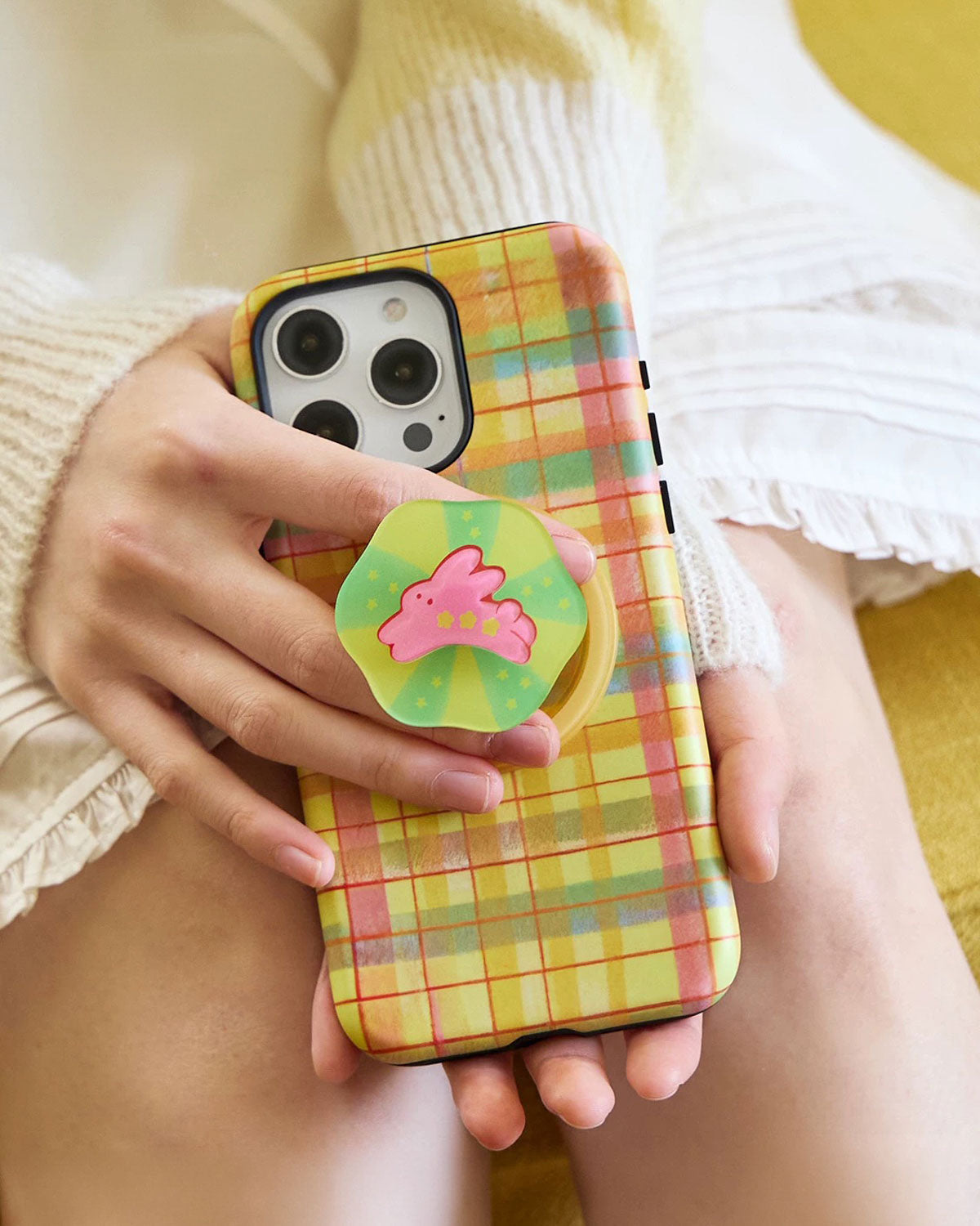 PLAID NA KUNEHONG POP NA CASE NG TELEPONO