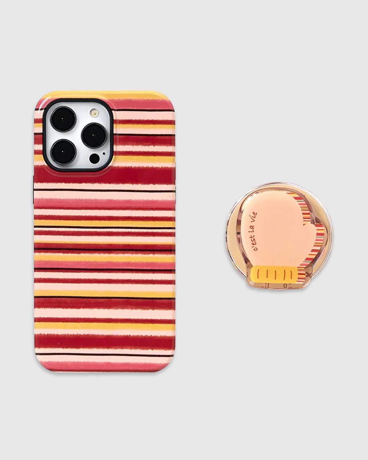 Warm Stripe Oven Glove Na Case Ng Telepono