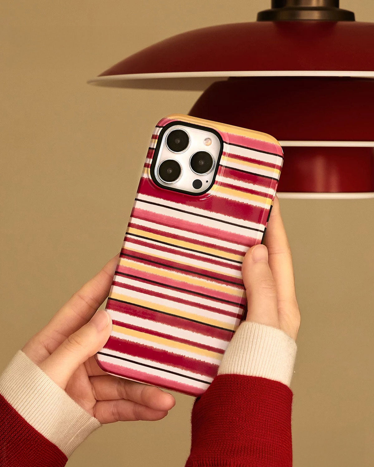 Warm Stripe Oven Glove Na Case Ng Telepono