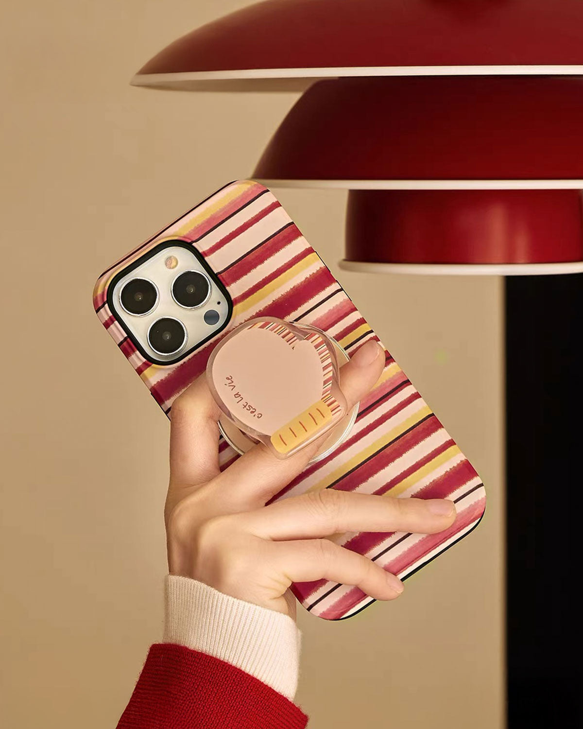Warm Stripe Oven Glove Na Case Ng Telepono