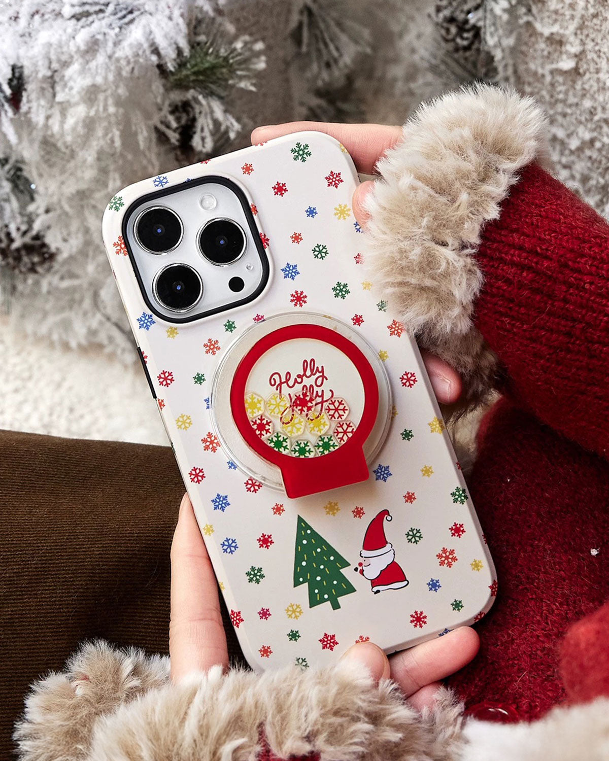Holly Jolly Snowflake Na Case Ng Telepono