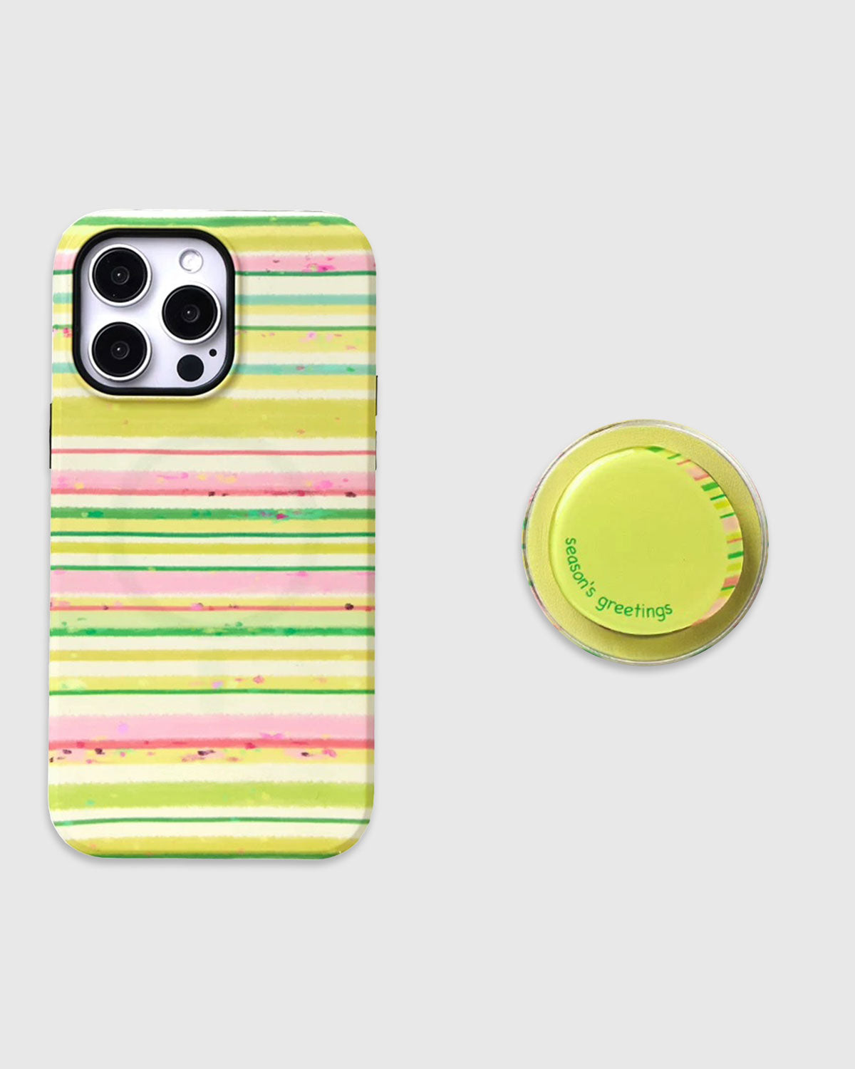 Pastel Stripe Season’s Greetings Na Case Ng Telepono