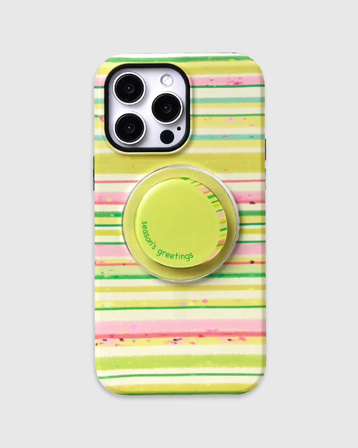 Pastel Stripe Season’s Greetings Na Case Ng Telepono