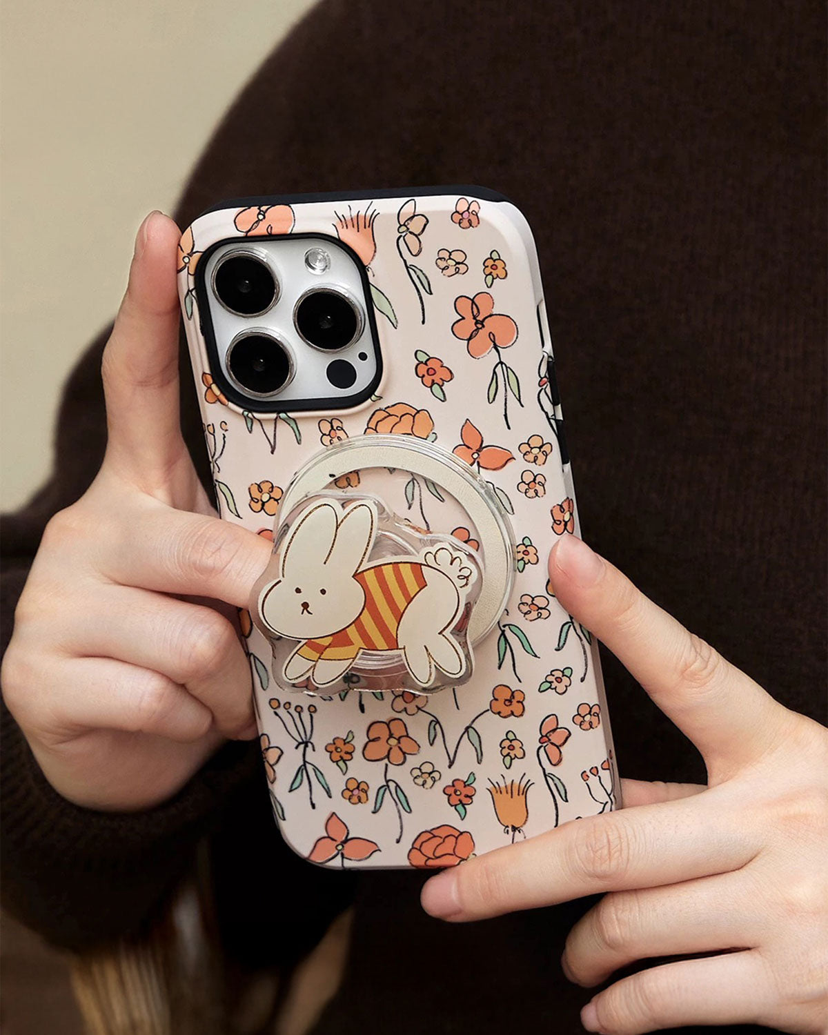 Autumn Bunny Floral Na Case Ng Telepono