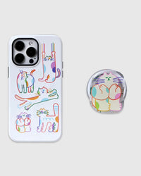 Colorful Cat Doodles Na Case Ng Telepono
