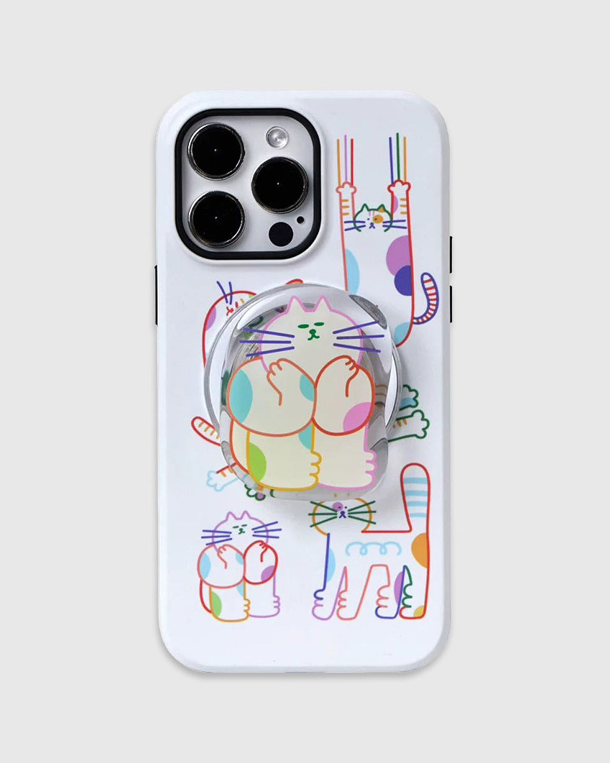 Colorful Cat Doodles Na Case Ng Telepono