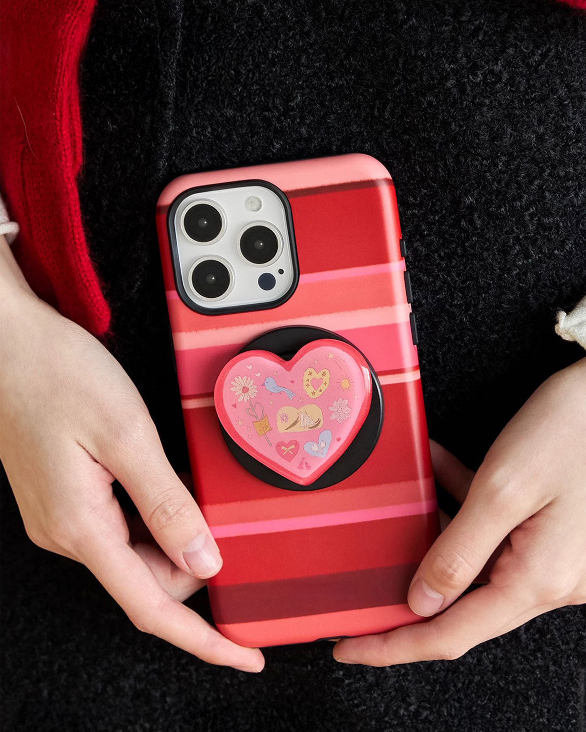 HEART STRIPE NA CASE NG TELEPONO